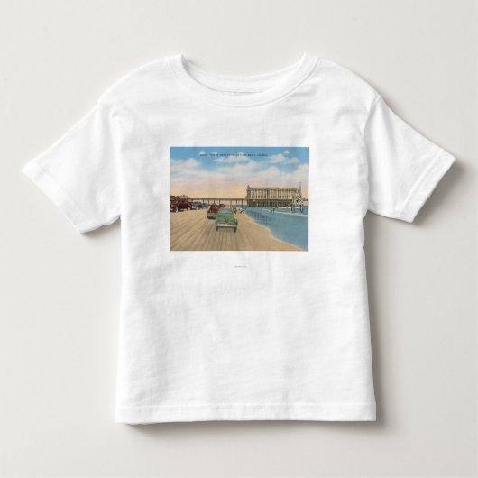 Daytona Beach, FL - Beach Uitzicht van Pier Casino Kinder Shirts (Voorkant)