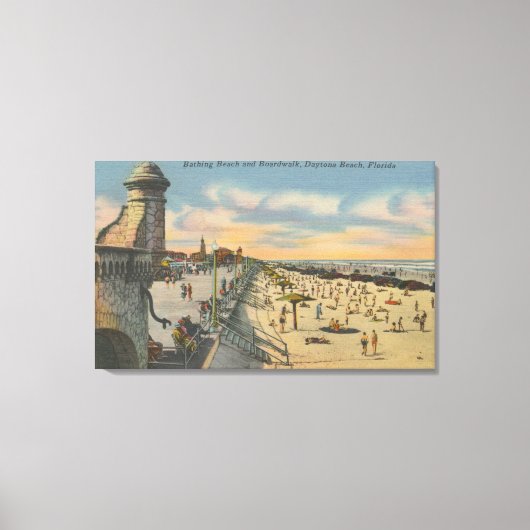 Daytona Beach, FL - Boardwalk Uitzicht van Beach Canvas Afdruk (Voorkant)