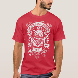 Daytona Beach FL Pirate Skull Crossed Swords Ancho T-shirt