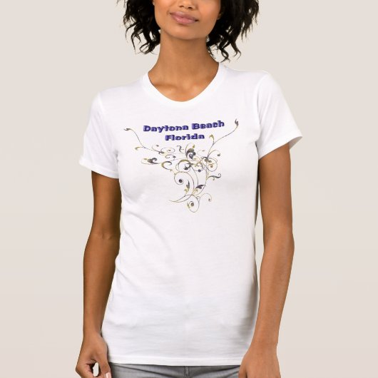 Daytona Beach Floral Swirl Damesbank T-shirt (Voorkant)