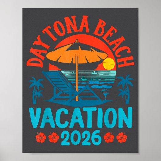 Daytona Beach Florida 2026 Family Vacation Summer  Poster (Voorkant)