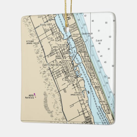 Daytona Beach Florida Chart Keramisch Ornament (Links)