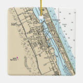 Daytona Beach Florida Chart Keramisch Ornament (Achterkant)