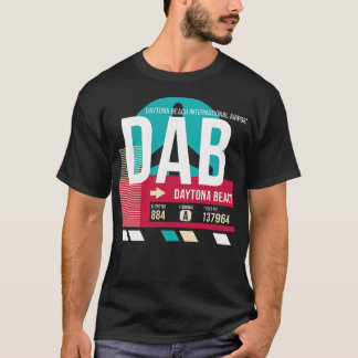 Daytona Beach Florida DAB Airport Code Bagage Labe T-shirt
