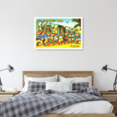Daytona Beach Florida FL Briefkaart met grote lett Canvas Afdruk (Insitu (Slaapkamer))