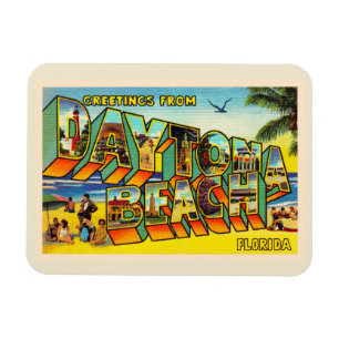 Daytona Beach Florida FL Briefkaart met grote lett Magneet