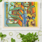 Daytona Beach Florida FL Briefkaart met grote lett Theedoek (Gevouwen)