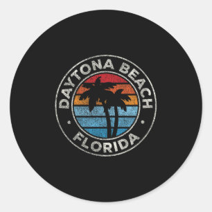 Daytona Beach Florida FL  Graphic Retro jaren '70 Ronde Sticker