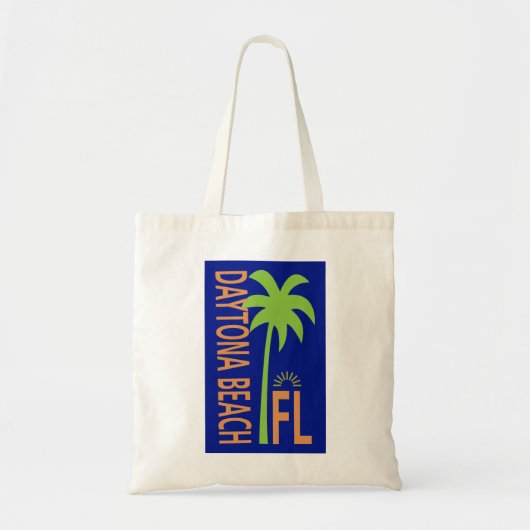 Daytona Beach Florida Geometrisch met palmboom Tote Bag (Voorkant)