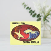 Daytona Beach Florida Groeten surf briefkaart (Staand voorkant)