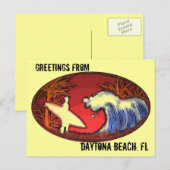 Daytona Beach Florida Groeten surf briefkaart (Voorkant / Achterkant)