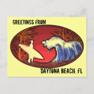 Daytona Beach Florida Groeten surf briefkaart