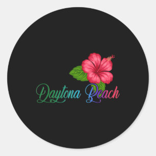 Daytona Beach Florida Hibiscus Bloem Ronde Sticker