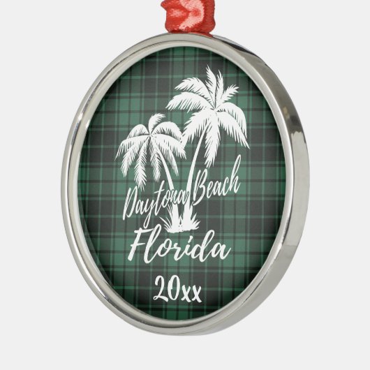 Daytona Beach Florida Palm Tree Green Metalen Ornament (Links)