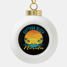 Daytona Beach Florida Palm Trees Beach Keramische Bal Ornament