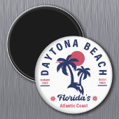Daytona Beach Florida Palm Trees Souvenirs 60s Magneet