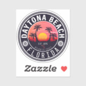 Daytona Beach Florida Palm Trees Souvenirs 60s Sticker (Vel)