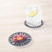 Daytona Beach Florida Palm Trees Souvenirs 60s Zandsteen Onderzetter (Zijkant)