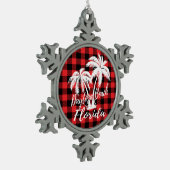 Daytona Beach Florida Palm Trees Tin Sneeuwvlok Ornament (Links)