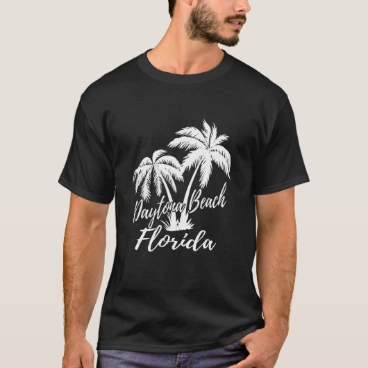 Daytona Beach Florida Palm Trees Vacation T-shirt (Voorkant)