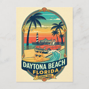 Daytona Beach Florida Retro jaren 50 Briefkaart