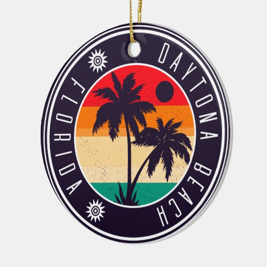 Daytona Beach Florida Retro Palm Tree Souvenir 60s Keramisch Ornament (Links)