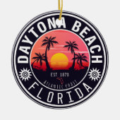 Daytona Beach Florida Retro Sunset Souvenirs 80s Keramisch Ornament (Voorkant)