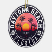 Daytona Beach Florida Retro Sunset Souvenirs 80s Keramisch Ornament (Links)