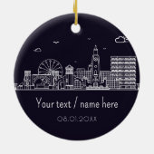 Daytona Beach Florida Retro Sunset Souvenirs 80s Keramisch Ornament (Achterkant)