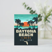 Daytona Beach Florida Retro Sunset Souvenirs Briefkaart (Staand voorkant)
