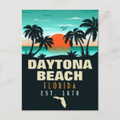 Daytona Beach Florida Retro Sunset Souvenirs Briefkaart (Voorkant)