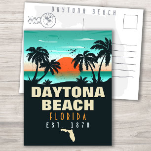 Daytona Beach Florida Retro Sunset Souvenirs Briefkaart