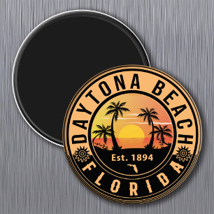 Daytona Beach Florida Retro Sunset Souvenirs Magneet