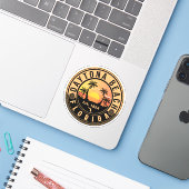 Daytona Beach Florida Retro Sunset Souvenirs Sticker (Laptop met iPhone)