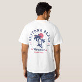Daytona Beach Florida Retro Sunset Souvenirs T-shirt (Achterkant volledig)