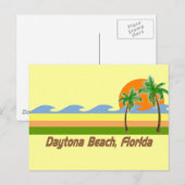 Daytona Beach Florida RETRO T shirt Briefkaart (Voorkant / Achterkant)