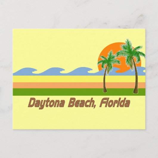 Daytona Beach Florida RETRO T shirt Briefkaart (Voorkant)