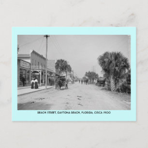 Daytona Beach Florida rond 1900 straatscène Briefkaart