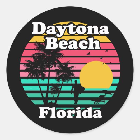Daytona Beach Florida Ronde Sticker (Voorkant)