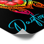 Daytona Beach Florida Tie Dye Zee Schildpad Vakant Poster (Hoek)