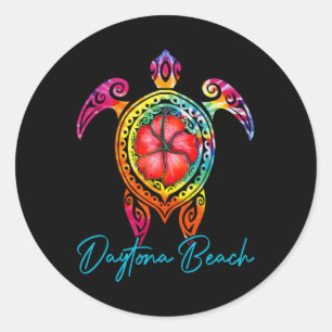 Daytona Beach Florida Tie Dye Zee Schildpad Vakant Ronde Sticker