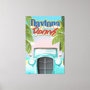Daytona Beach, Florida USA vintage reisposter Canvas Afdruk