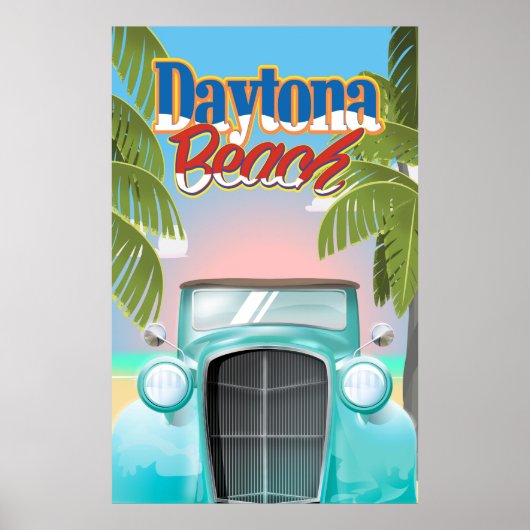 Daytona Beach, Florida USA vintage reisposter Poster (Voorkant)