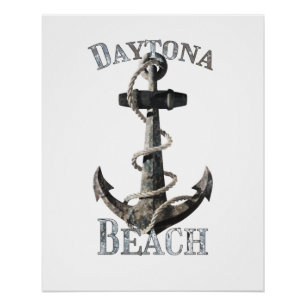 Daytona Beach Florida Vacation Nautical Anchor Perfect Poster