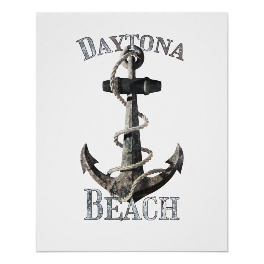 Daytona Beach Florida Vacation Nautical Anchor Perfect Poster (Voorkant)