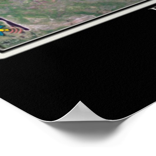 Daytona Beach Florida van Space Satellite Map Poster (Hoek)