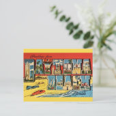 Daytona Beach Florida Vintage Groet Briefkaart (Staand voorkant)