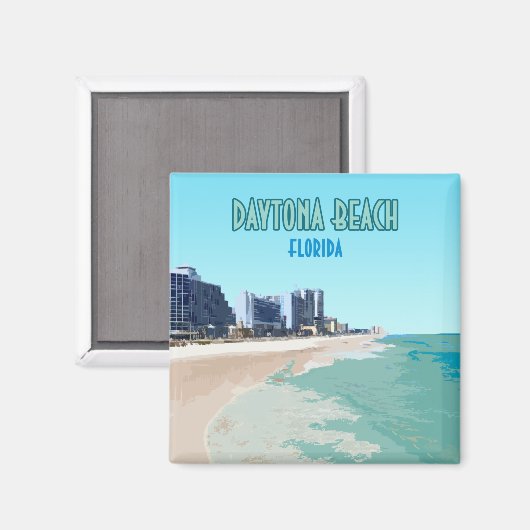 Daytona Beach Florida Vintage Magneet (Voorkant / Achterkant)