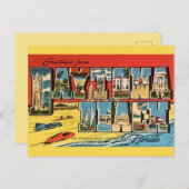 Daytona Beach Florida Vintage Wenskaart Briefkaart (Voorkant / Achterkant)