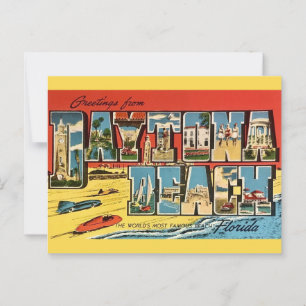 Daytona Beach Florida Vintage Wenskaart Briefkaart